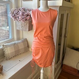 Venus Ruched Peach Dress